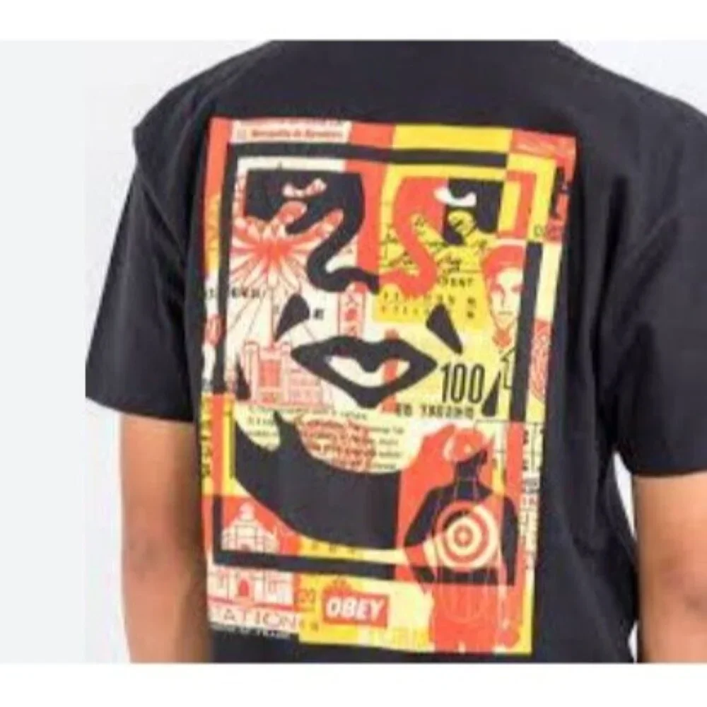$8 WHEN BUNDLED Obey Men's Size XL 3 Face Collage Short Sleeve Black T-Shirt - Picture 9 of 9